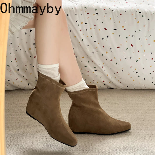 Ghete fără gleznă Ohmmayby Slip-On - Mărimi 36-41, Toc 3-5 cm