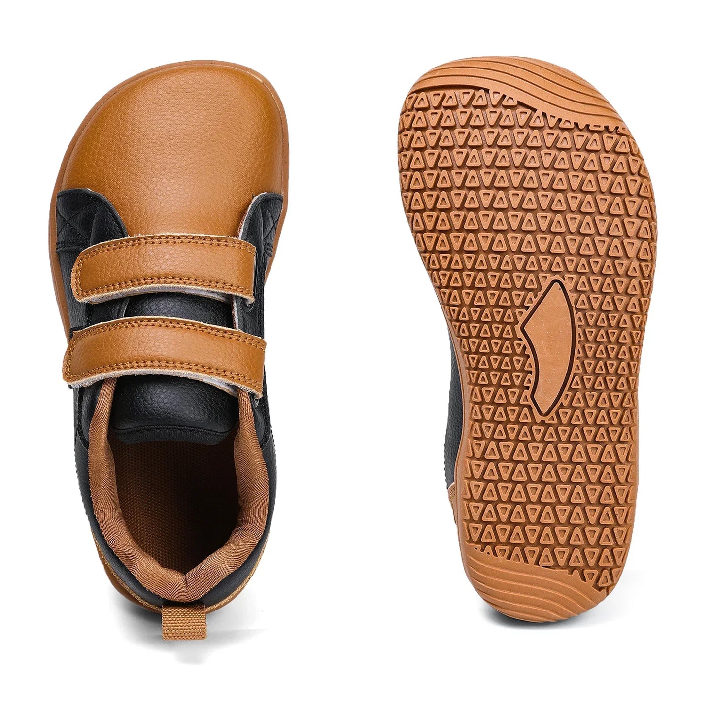 Jungen Mädchen Barfuß Schuhe - Kinder Weite Zehen Minimalistische Mode Sneaker - Leichtgewicht Klettverschluss Kunstleder Walking Flats