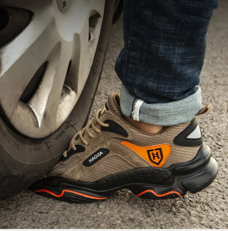 Pantofi de lucru pentru bărbați, pantofi de siguranță anti-șoc, anti-punctură, pantofi indestructibili, respirabili, confortabili, cu vârf de oțel, pantofi de protecție