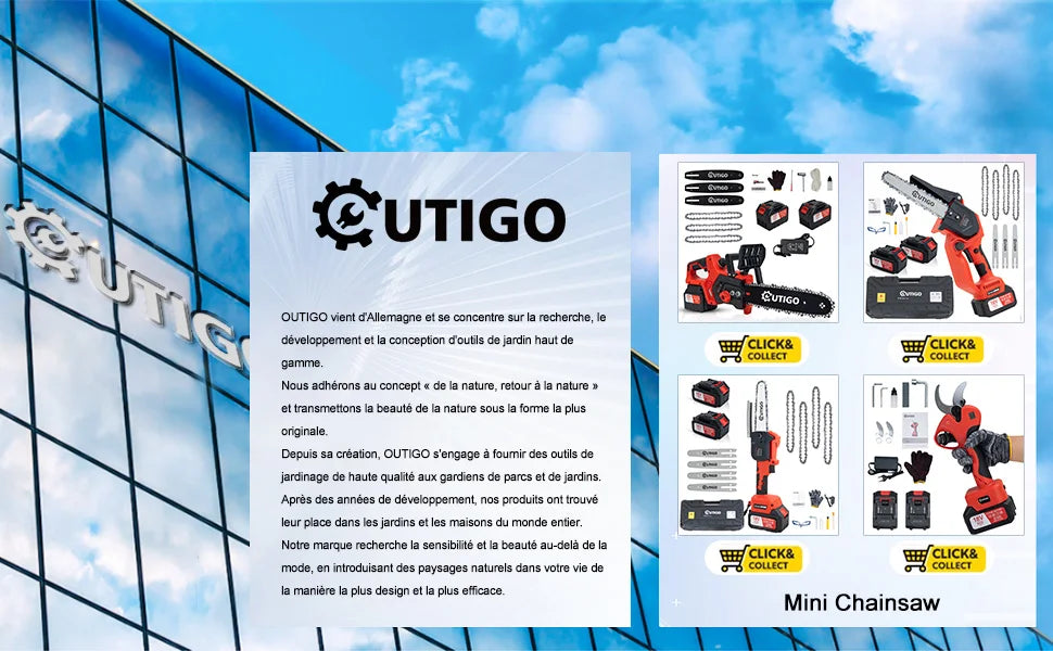 Foarfece electrice de grădinărit OUTIGO - 40 mm cu afișaj 2 baterii de 3,0 Ah pentru pomi fructiferi și podgorii din oțel carbon