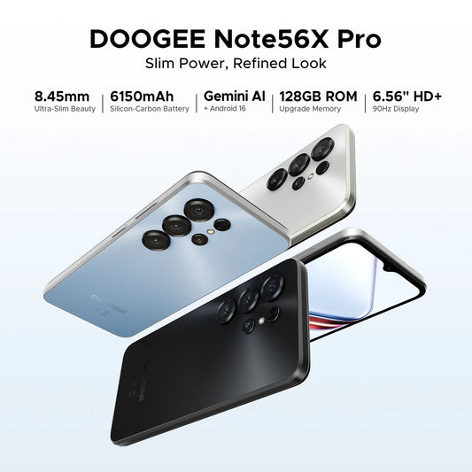 DOOGEE Note56X Pro Gemini AI - 6150 mAh Unisoc T7225 Octa Core 6,56 Zoll