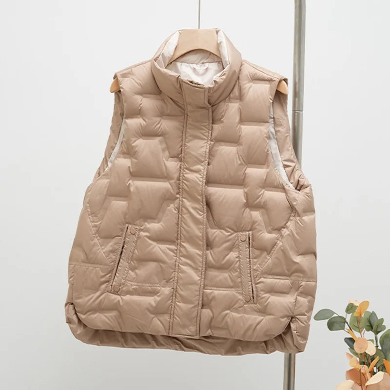 Janveny Steppweste Warm - Daunen ≥90%, Locker, Taschen