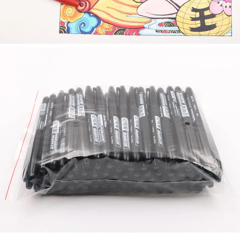 AIWOSUOAIB Permanentmarker 3er Öl - 1,5mm Schwarz Blau