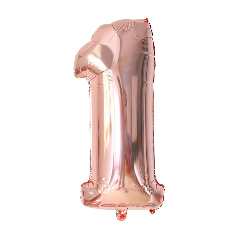 YONGSNOW 32Zoll Zahlenballon - Aluminiumfolie Rosegold