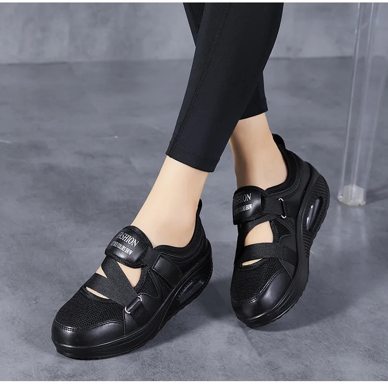 Women's Shoes 2022 Fashion Breathable Wedge Air Sneakers Lightweight Platform Sport Shoes Summer Woman Vulcanize Shoes