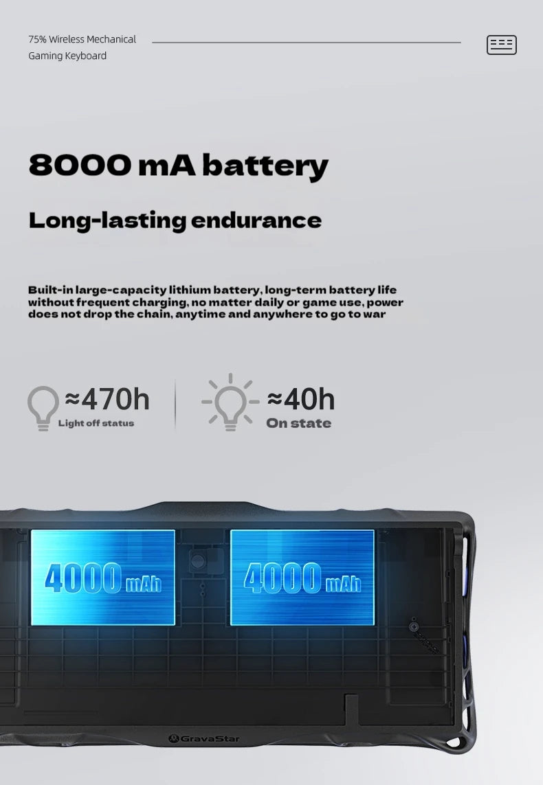 Gravastar 75k1 Mechanische Tastatur - RGB, BT, Alu, 2.4G