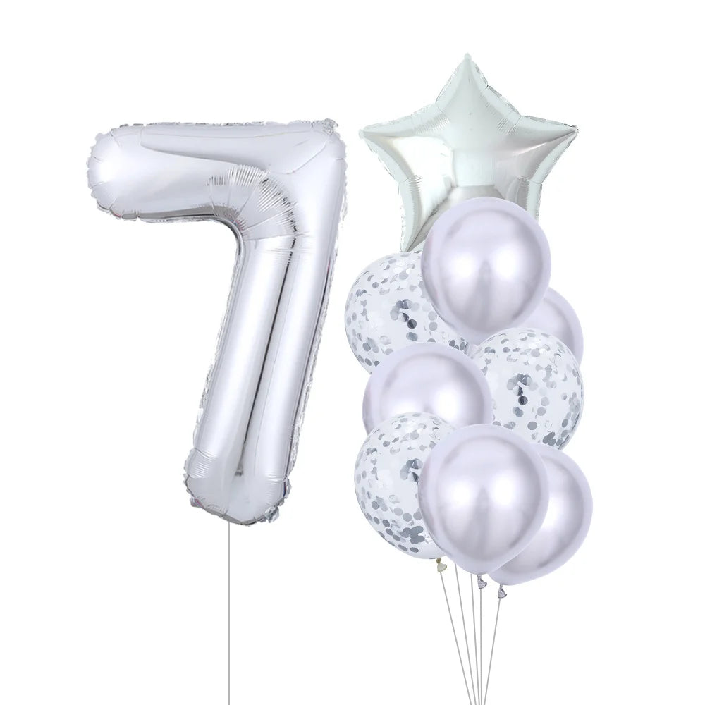 GIHOO 21118 Zahlenballons Roségold - 10 Stück 40 cm Latex