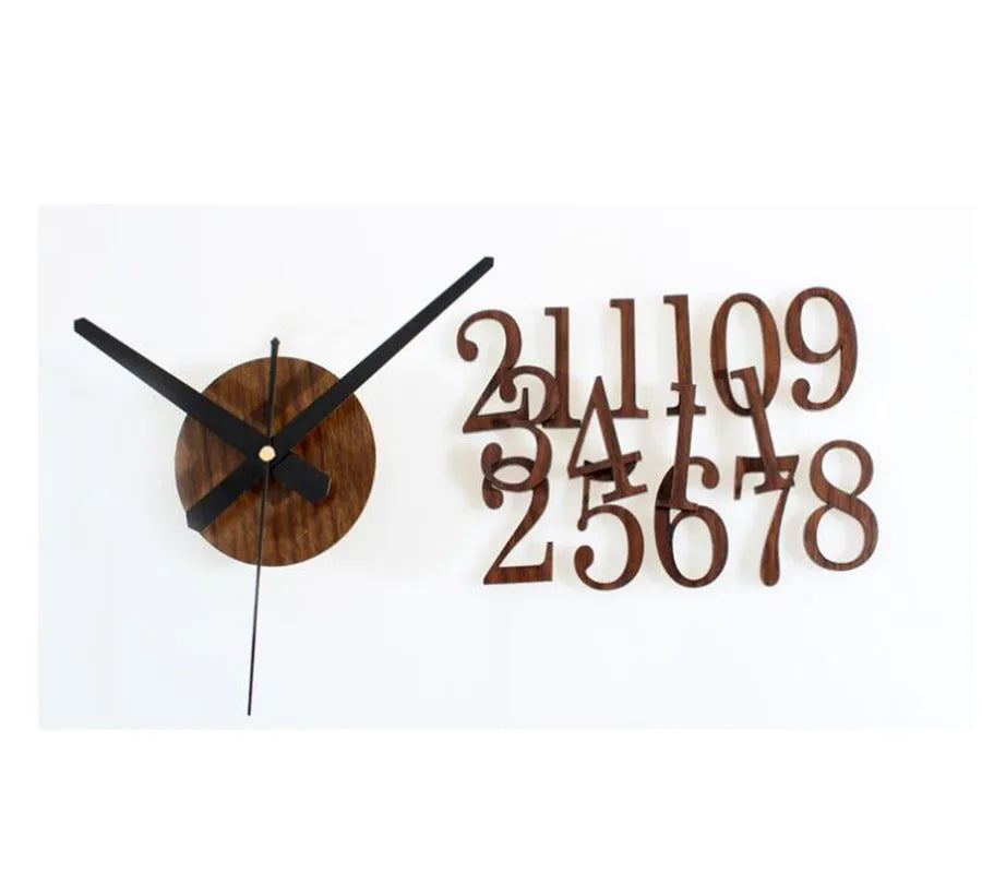 Retro DIY digital decorative wall clock wall stickers clockwise fashion watches creative cute Reversing Times Backflow Left move
