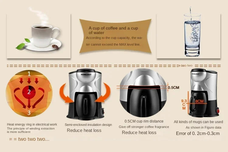 Coffee machine automatic household mini American drip coffee maker tea maker  coffee maker espresso with grinder