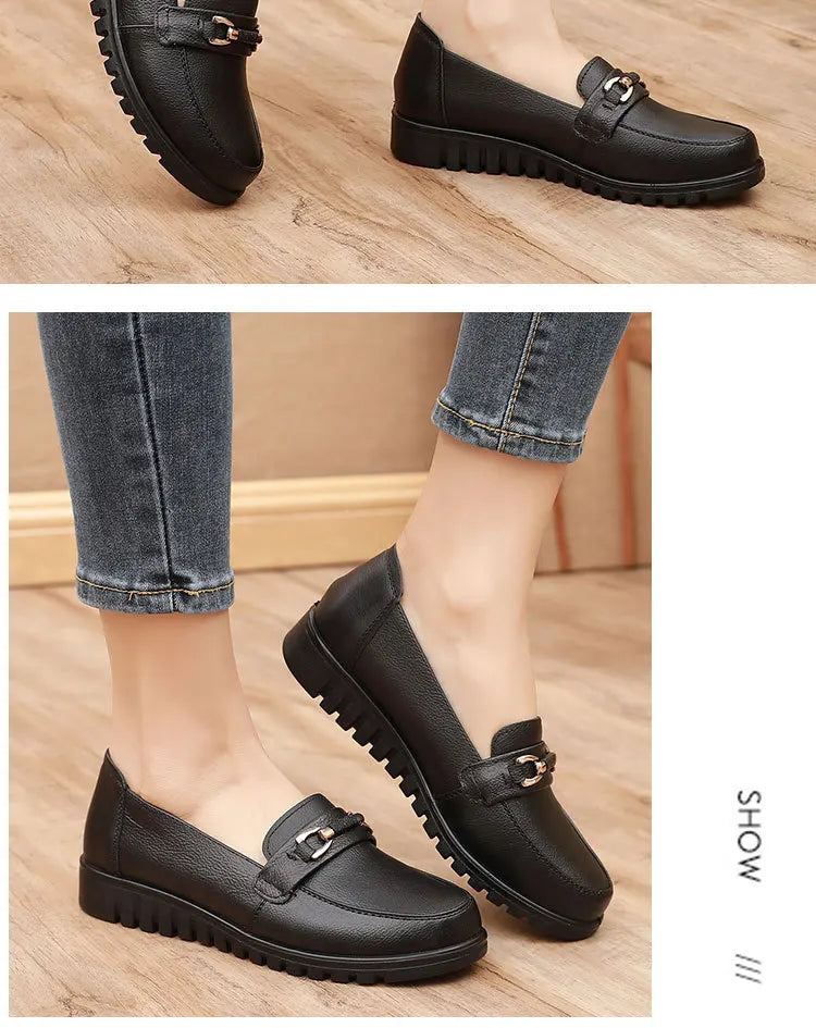 Women Shoes Flats Leather Sneakers Women  Comfortable Female Casual Walking Footwear Fashion Large Size Loafers Shoes Women