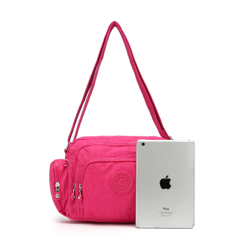 Waterproof Crossbody Bag for Women - Stylish Multi-Pocket Casual Shoulder Bag for Travel - Lightweight Canvas Messenger Bag