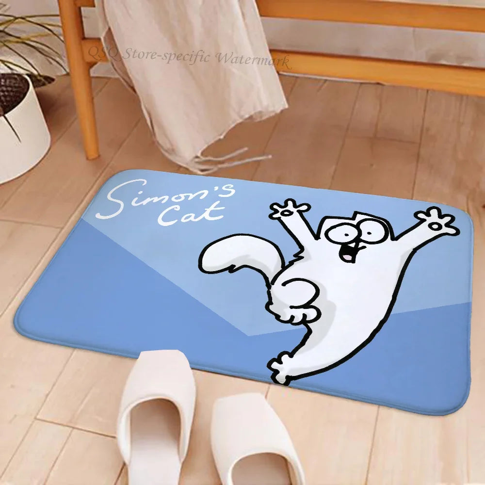 Cartoon Simon Cute C-Cat Floor Mat Doormats Home Carpet Foot Bathroom Absorbent Anti-Slip Home Decor