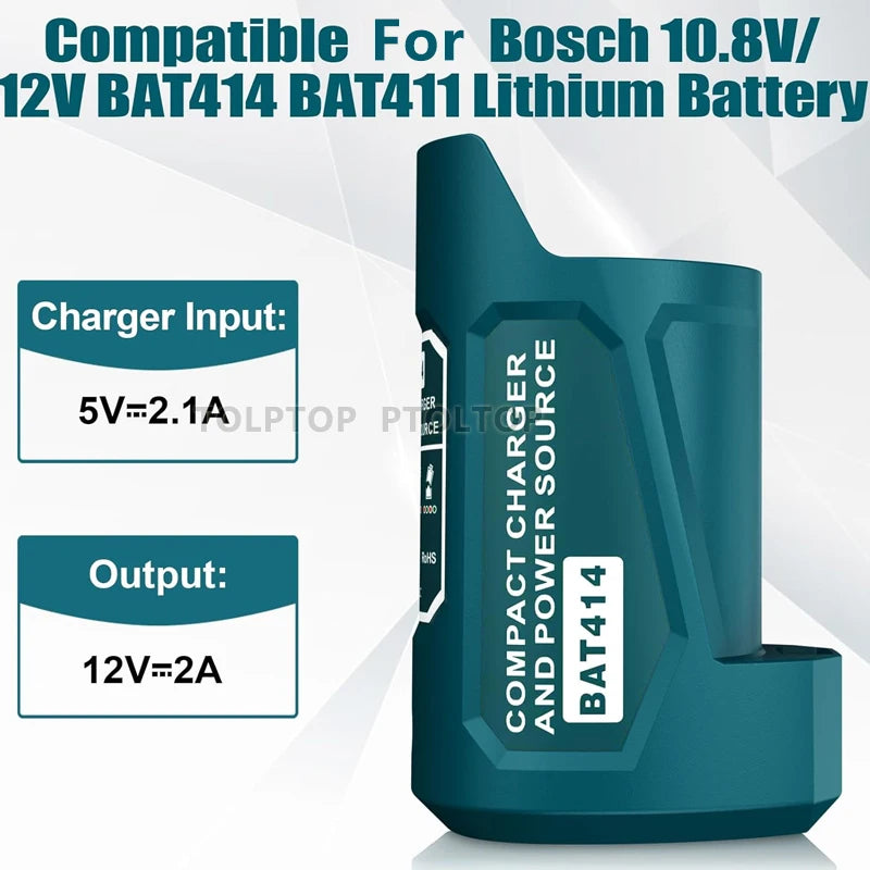 NEU USB Power Adapter Ladegerät Für Bosch 10.8V/12V Li-ion Batterie USB Gerät Handy Stromversorgung Mit USB & Type C DC Port