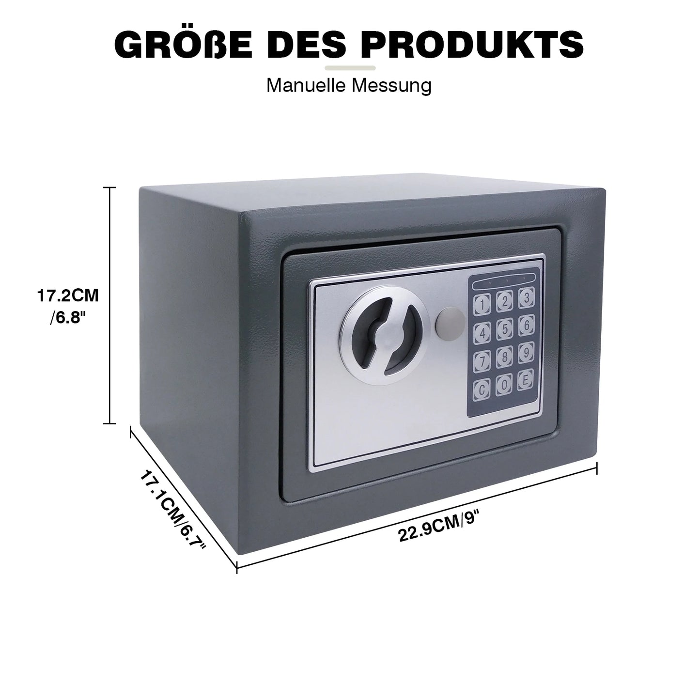 DayPlus 4.6L/8.5L/16L Safe Furniture Safe Double Bit Lock Iron Steel Safe with Lock and 2 Keys for Business Cash/Money/Jewellery