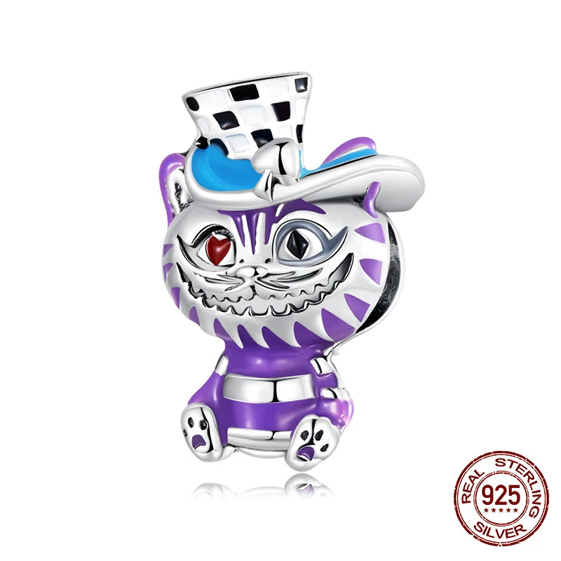 Sterling Silber Anhänger: WOSTU 925 DIY Armband Charms AAA Cubic Zirkonia - Haustier Kamera Biene Kaffee Marienkäfer Perlen Original 1.9g