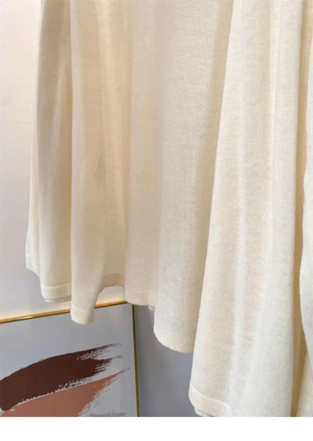 LovelyRoyalCN Cardigan Sommer Strick - Größe M, Material Baumwolle, Farbe Apricot