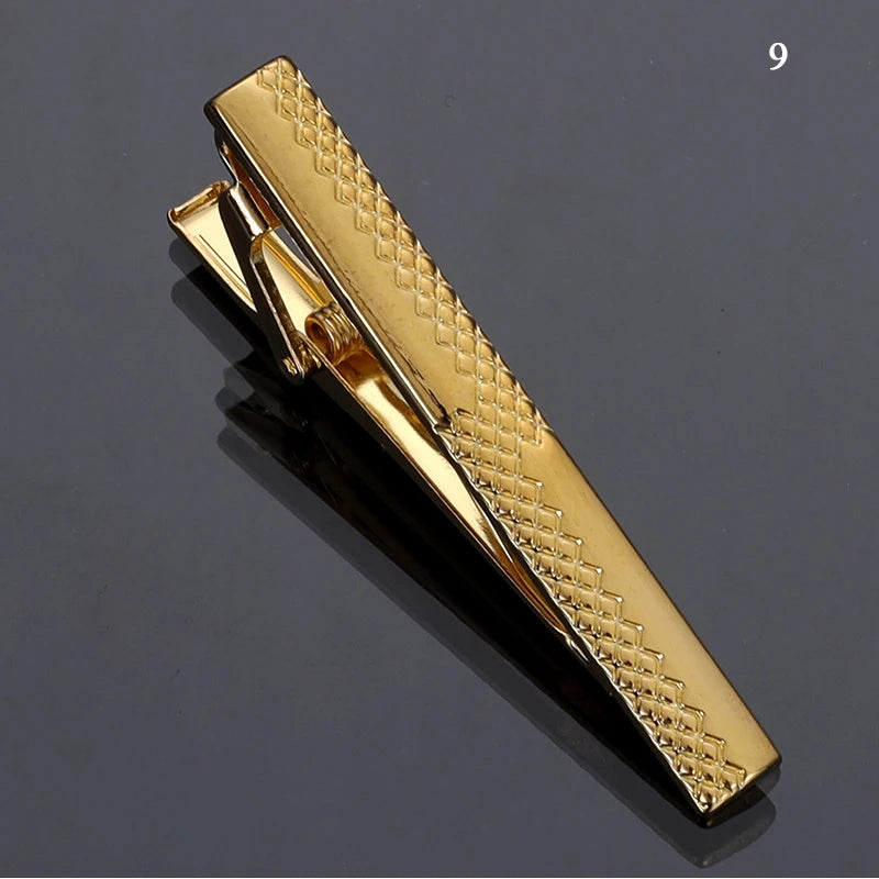 Men Jewelry Pin Clasp Necktie Clip Fashion New Hot-selling Metal Gold Tie Clip Business Formal Wear Groom Wedding Decoration