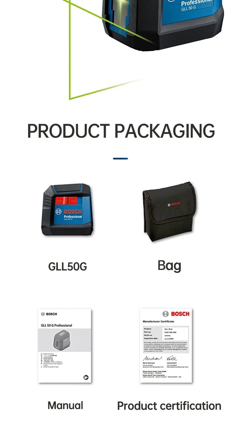 Bosch Level High-precision Strong Light Thin Line GLL50GCross-line Laser Automatic Leveling