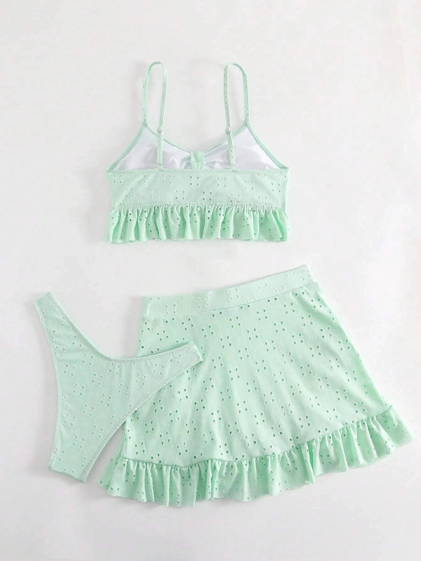 2025 3pack Schwimmbekleidung Frauen: Bikini Schwimmanzug Strand Rock - Knoten Badeanzug Strandmode Rüschen Zweiteilig Bikini Set Biquini Vielseitigkeit