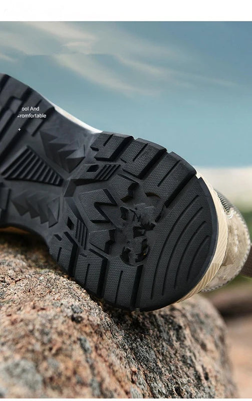 Men Sneakers Casual Breathable Hiking Walking Shoes Man Outdoor Fashion Leather Anti-slip Climbing Trekking Sneakers Footwears