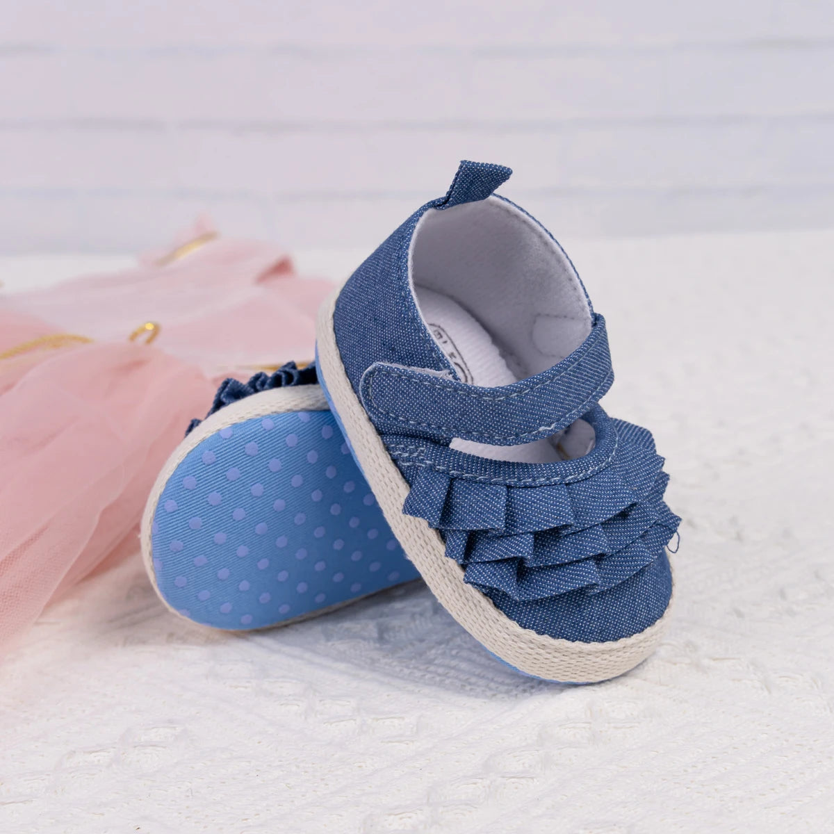 KIDSUN Schöne Spitze Baby Mädchen Schuhe 2025 - Frühling Herbst Baumwolle Sohle Rutschfest - Kleinkind Erste Laufschuhe Krippe Prinzessin Hochzeit