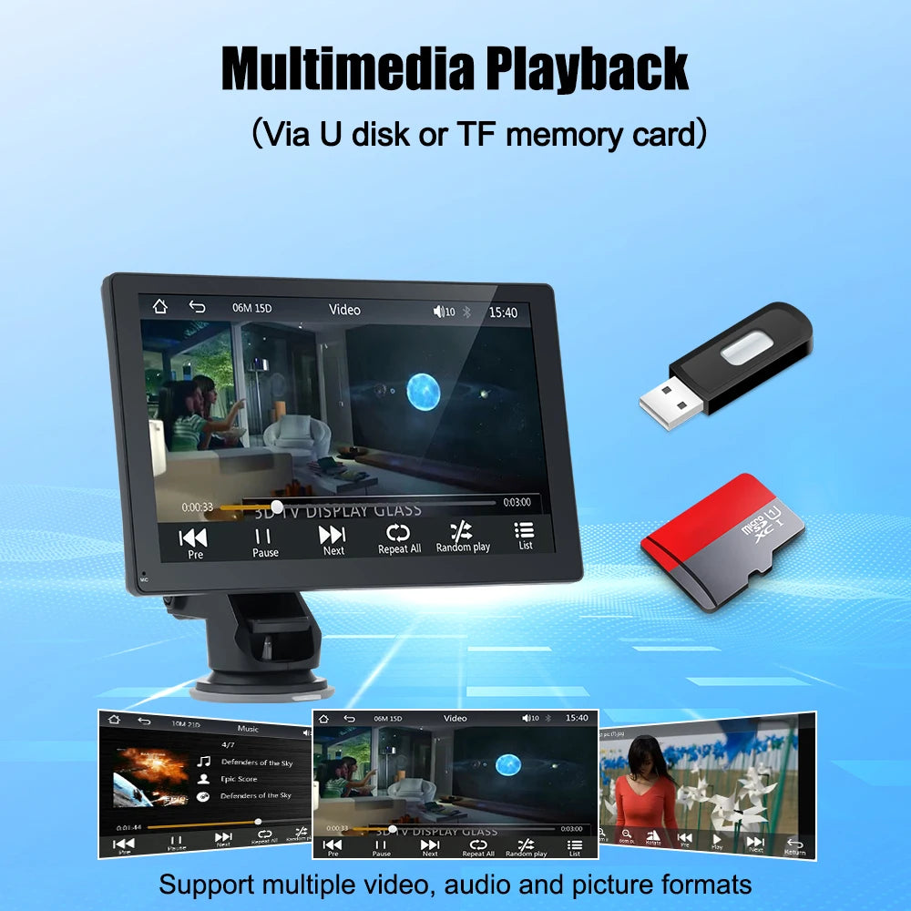 Autoradio 2025: Universal 9" Kabelloses Apple CarPlay Android Auto Bluetooth GPS FM AUX Multimedia-System