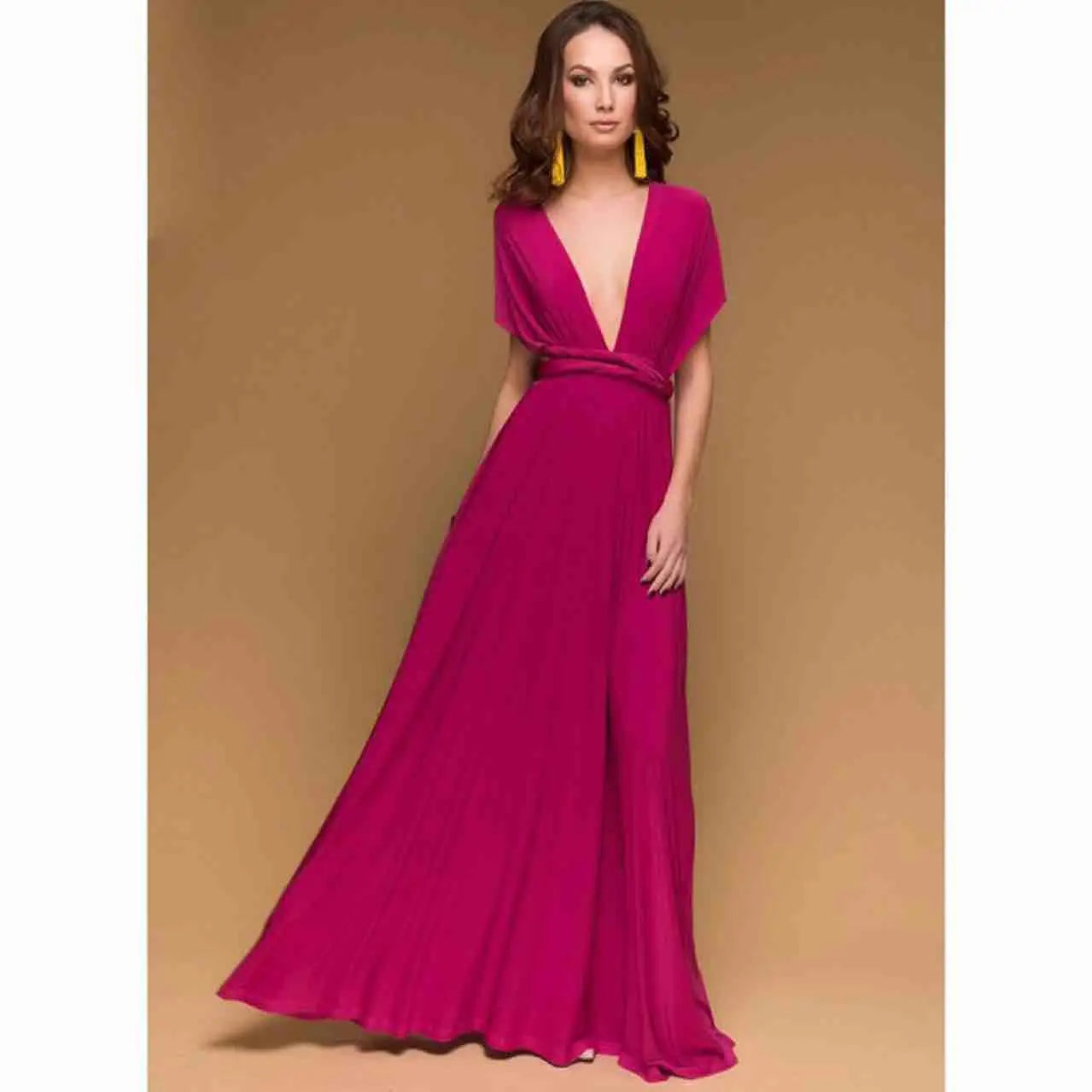 Rochie lungă elegantă de club, stil boho, rochie roșie de bandaj, pentru petrecere, cu mai multe variante, convertibilă, infinit, rochie lungă pentru femeie