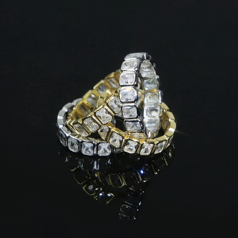 GIRLMIDNIGHT Geometrischer Ring 925 Silber - Zirkonia 57