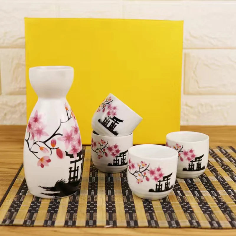 Japanese Style Sake Pot Household Retro Small Wine Cup White Wine Pot Hot Wine Pot Warm Wine Pot Wine Glass Ceramic Sake Set