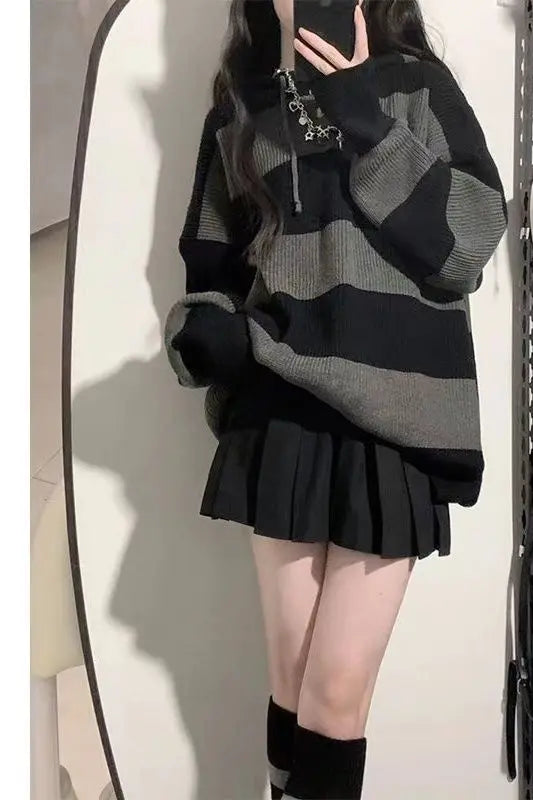 Pulover tricotat model Gidyq - Dungi, mânecă lungă, L/XL