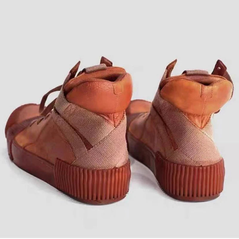 Ghete Black Street Original Design Goodyear Patchwork - Parte superioară din piele, talpă din cauciuc, mărimi 40–46