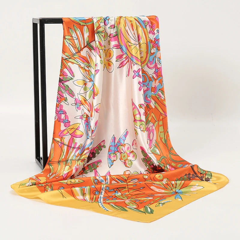 SENAIFE Satin-Schal Elegant - 90x90cm Polyester Leicht