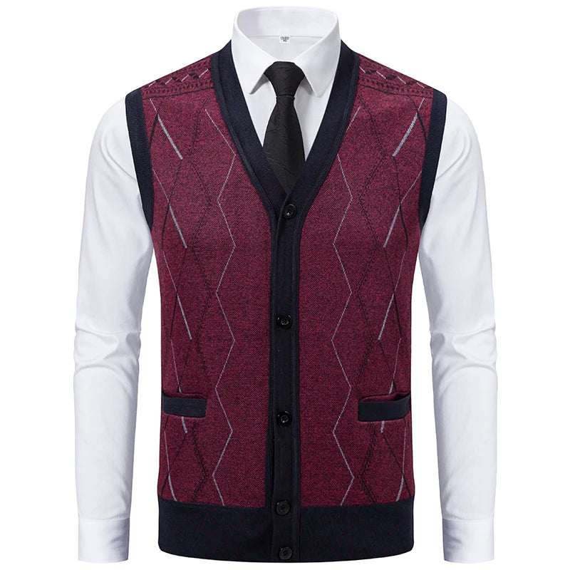 CN Strick Weste Slim Fit - Größe M Polyester Knopfverschluss