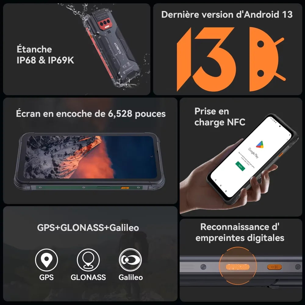 Cubot KingKong 8 Smartphone - 12GB + 256GB - 10600mAh-Battery (18W) - Android 13 - HD+-Display - 48MP + 16MP-Kameras - NFC/OTG