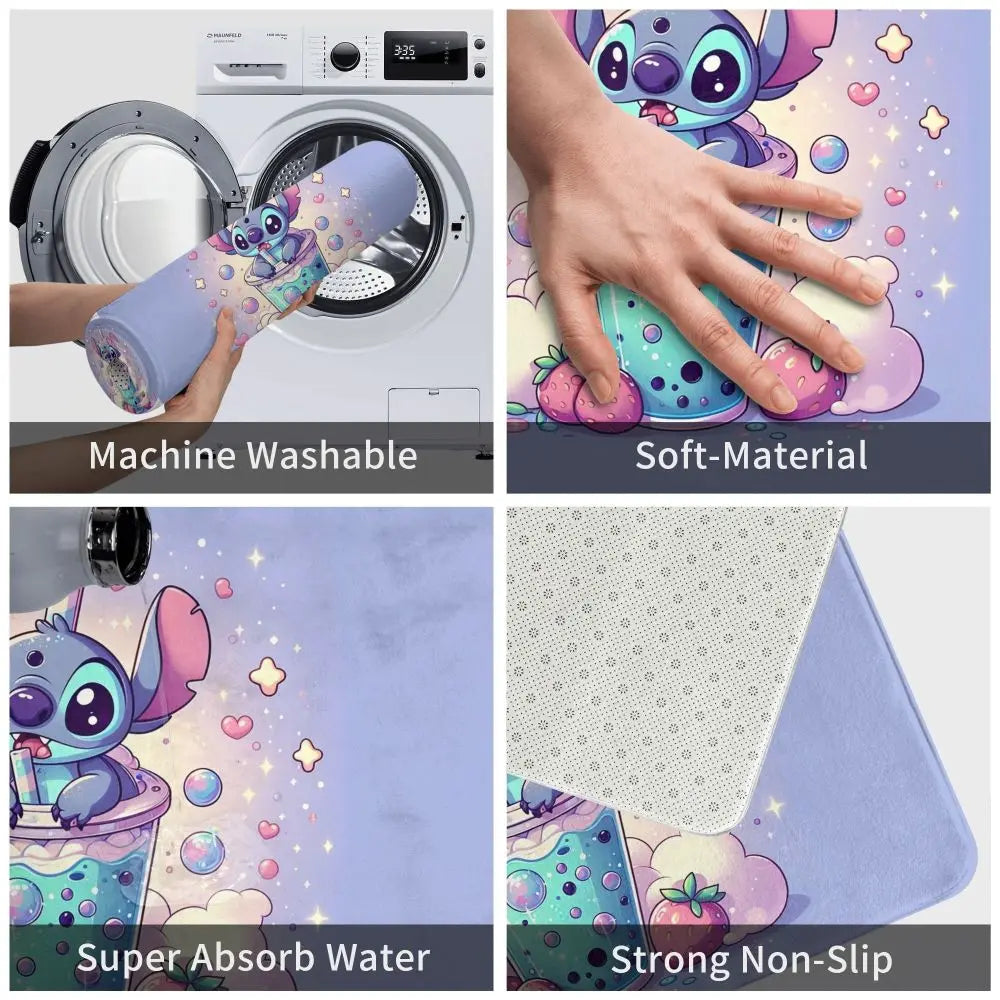 Custom Cartoon Stitch Floor Door Kitchen Bathroom Mat Anti-Slip Outdoor Doormat Bedroom Balcony Entrance Rug Carpet Footpad