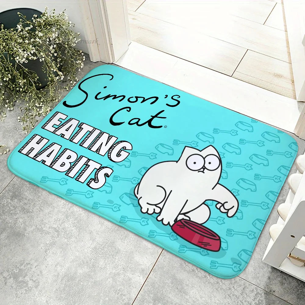 Cartoon Simon Cute C-Cat Floor Mat Doormats Home Carpet Foot Bathroom Absorbent Anti-Slip Home Decor