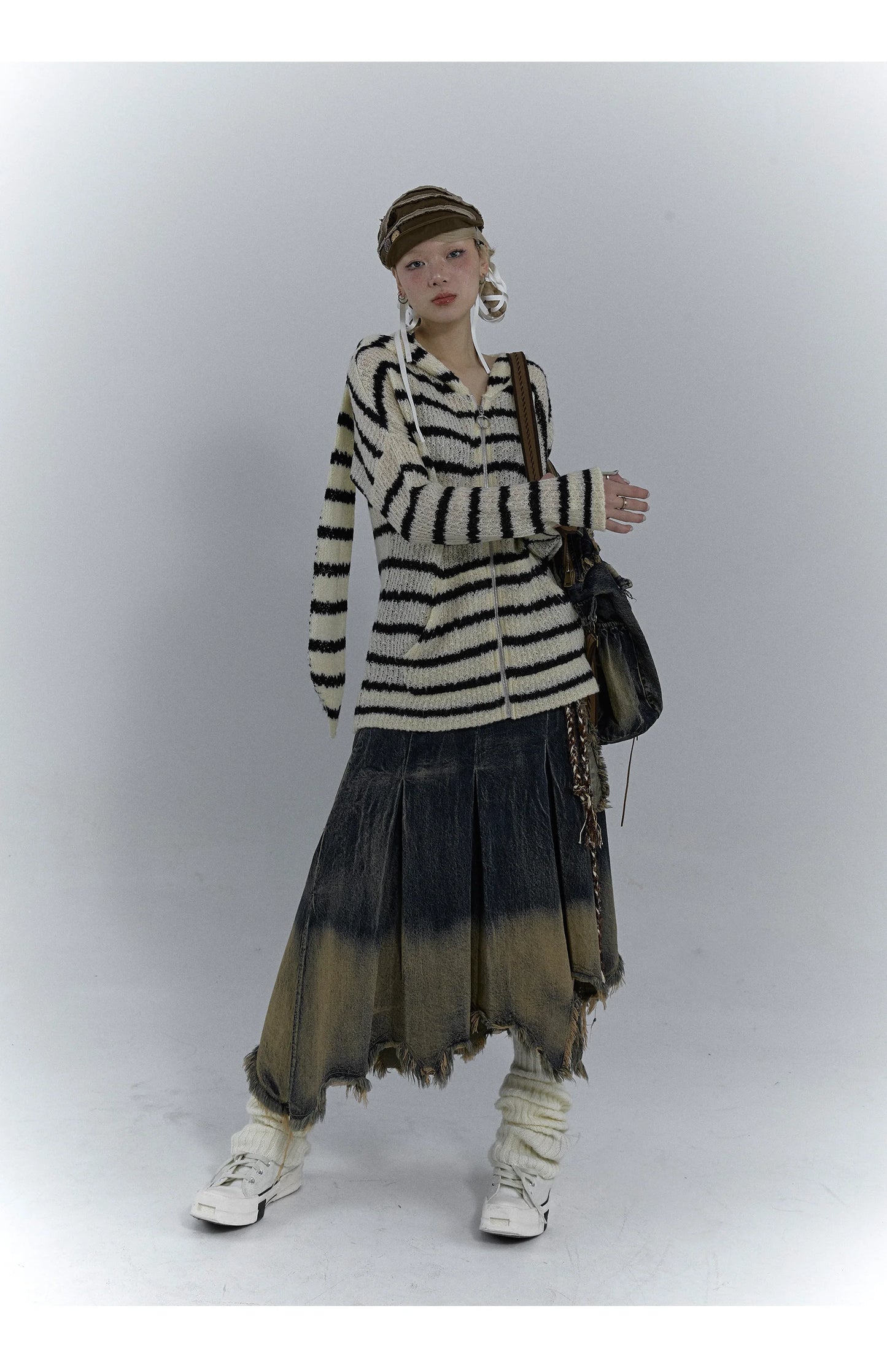 Karrcat Grunge Strickjacke Hollow Out - S/M, Vollarm