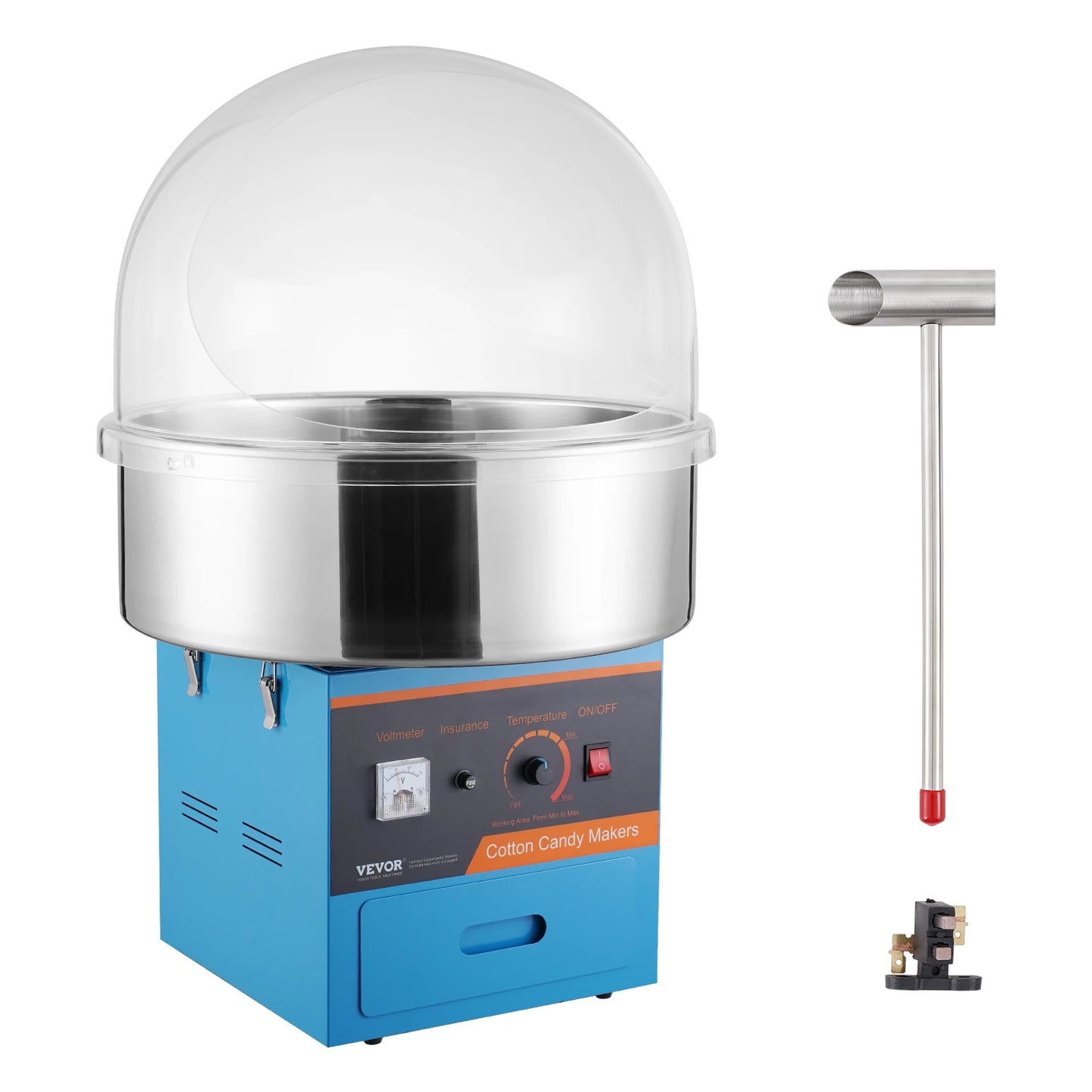 Zuckerwatte-Maschine 2025 - VEVOR 1000W Elektrisch Commercial - Edelstahl Schüssel Zuckerlöffel Party-Gerät