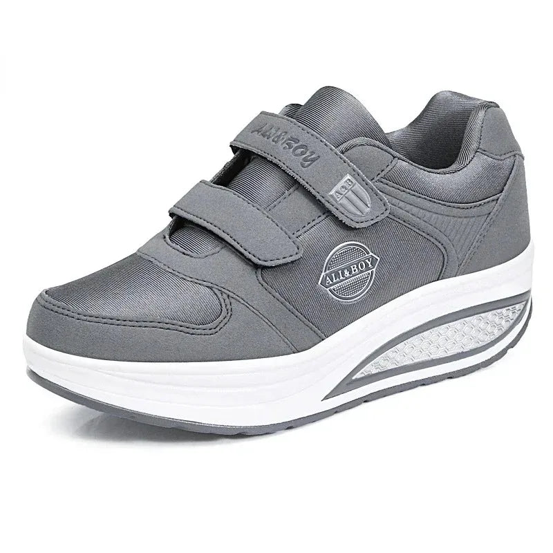 Women's Swing Sneakers Wedge Platform Toning Sports Shoes for Woman Breathable Slimming Fitness Newing Mom Shoes Thick Sole2024