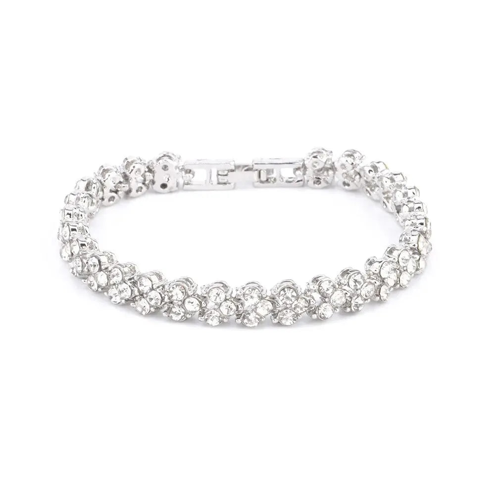 Luxus Römisch Kristall Geometrisch Kette Armbänder Für Frauen Trendy 2024 Goth Voller Strass Charm Bangles Hochzeit Schmuck Accessoires