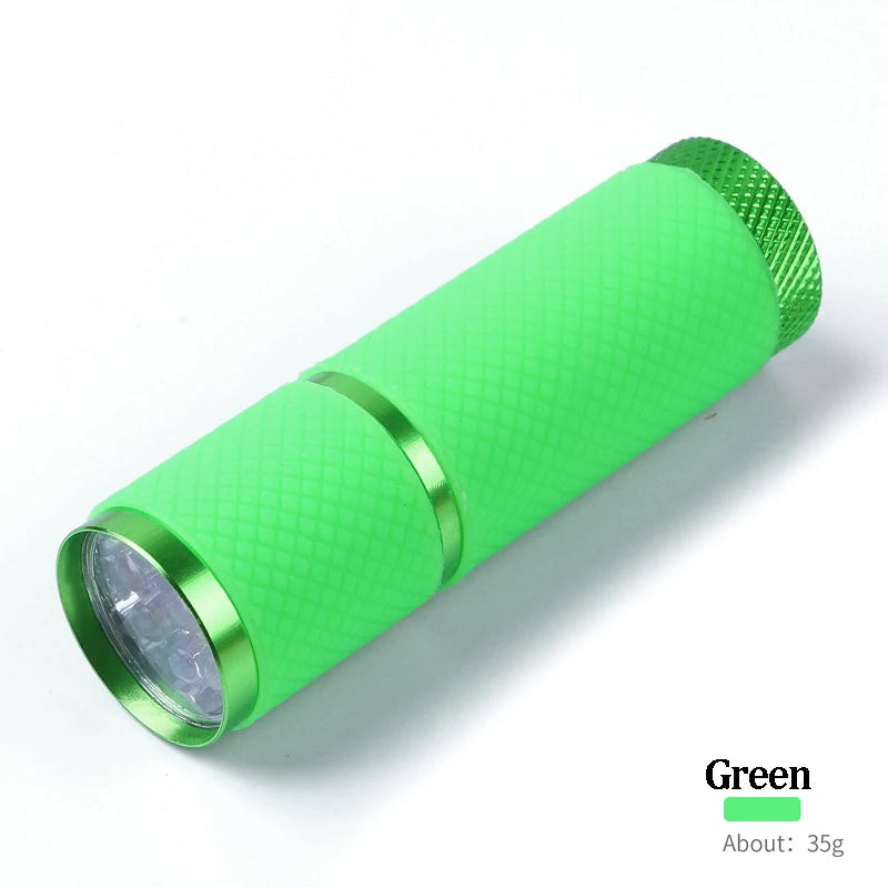 Mini 9 LED Flashlight Nail Dryer UV Light Lamp For Gel Polish Manicure Nail Art Tools Hand Held Fast Drying Machine Portable