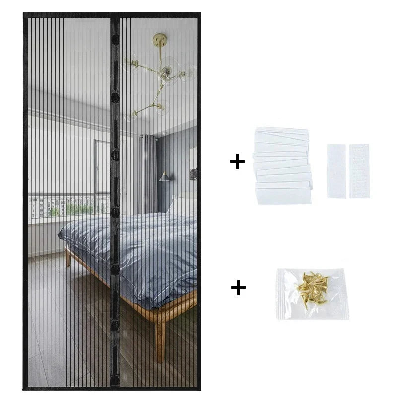 Magnetic Mosquito Net Screen Door Curtain Anti-Mosquito Net Fly Insect Screen Mesh Automatic Closing 5 Size Easy Installation