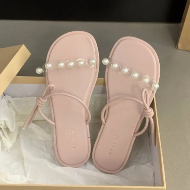 Plegie Sandale Transparente Perlenriemen - Anti Rutsch 3cm