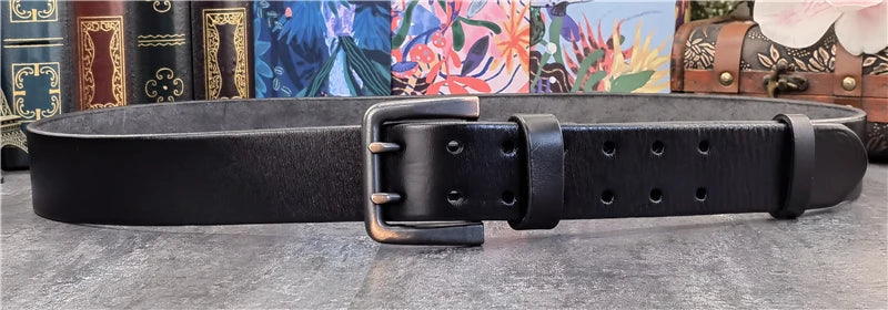 Herren Ledergürtel 2025 - Super Wide 4.2CM Luxury Thick Genuine Leather Double Buckle