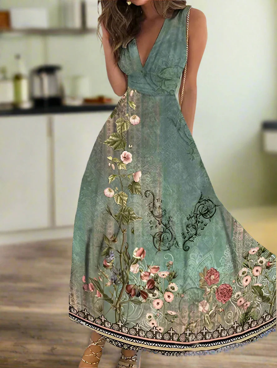 New latest Fashion v neck sleeveless beach party office holiday dress