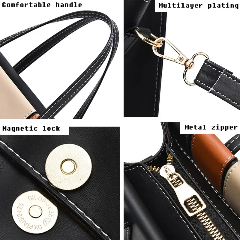 Fashion Crossbody Bags Adjustable Strap Top Handle Bag Large Capacity Totes Shoulder Bags Patchwork Handbags for Women Gift