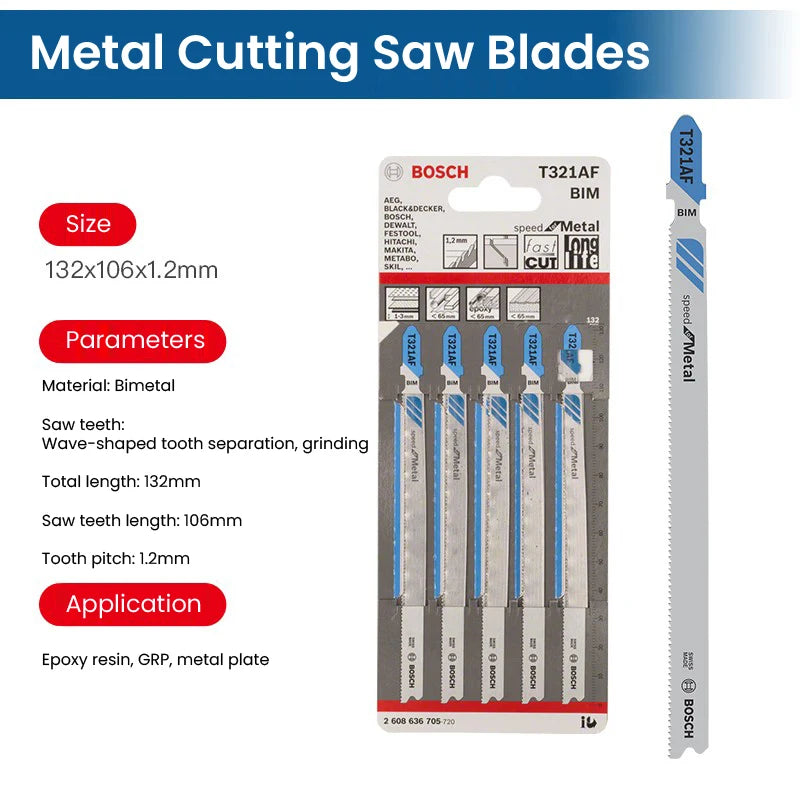 Bosch Jigsaw Blade Straight Cutting Tools Jig Saw Blade Metal Steel Wood Assorted Saw Blades Woodworking Tool Curved Saw Blade