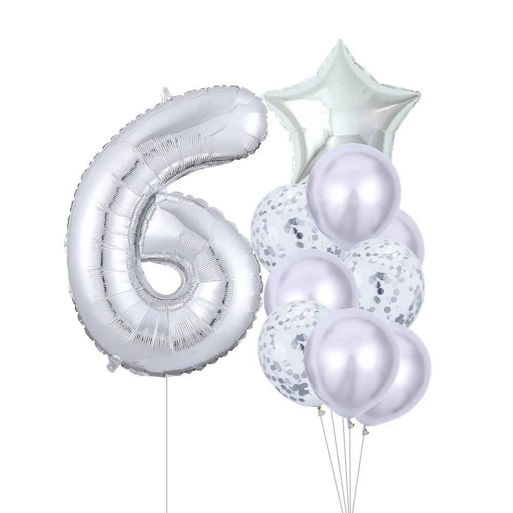 GIHOO 21118 Zahlenballons Roségold - 10 Stück 40 cm Latex
