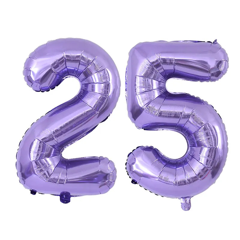 Purple Number Balloons 32 Inch Foil Balloon Adult Kids Birthday Anniversary Decoration Party Gold 0 1 2 3 4 5 6 7 8 9 Balloon