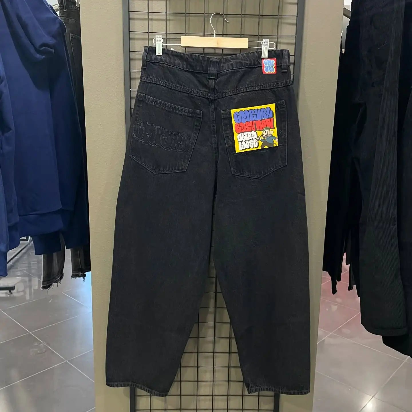Jeans Y2k Pants Black Jeans Wide Leg Men Retro Loose Fashion Trendy Pants Hip-Hop Streetwear Y2k American Street Casual Jeans